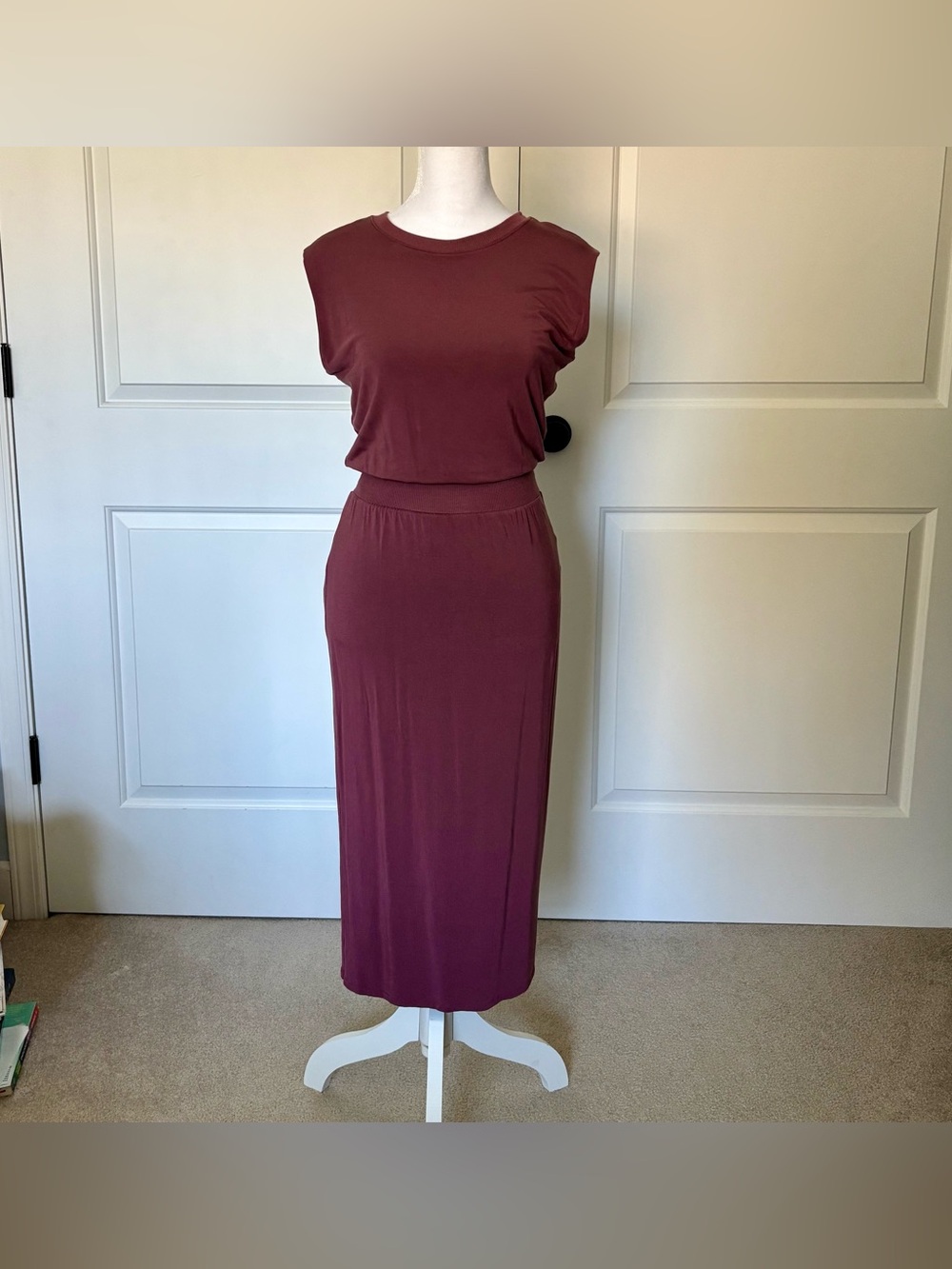 Athleta Santorini Cinch Knit Midi Dress